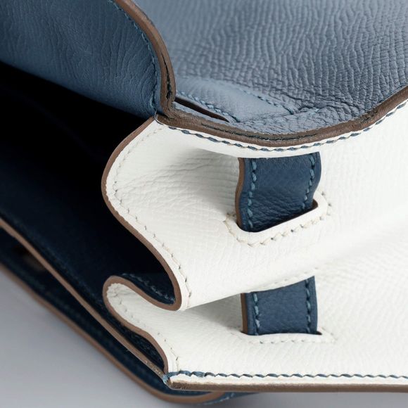 Hermes Kelly Flag Handbag Epsom 35 Blue #78179H11B - Picture 11 of 12